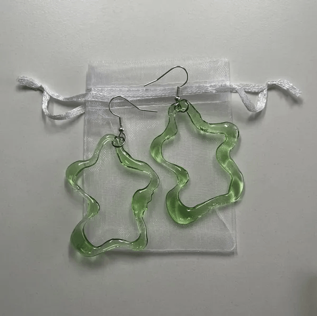 Boucles d'oreille verte (10060)