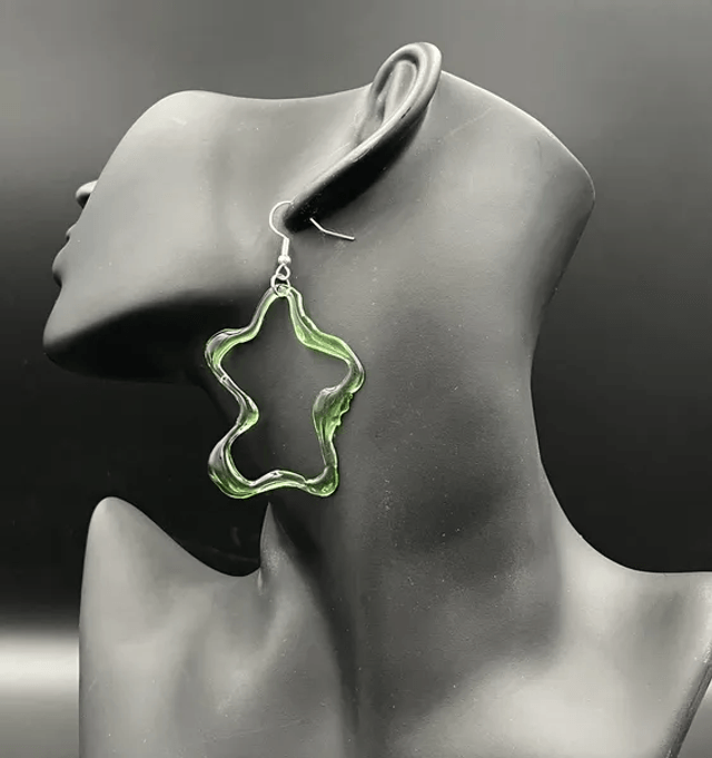 Boucles d'oreille verte (10060)
